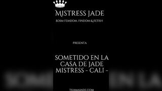 Ballbusting and wax play in mistress jade's house