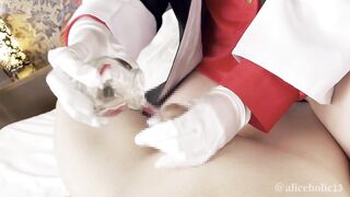 ❤️【Aliceholic】素人コスプレイヤーが、Vtuberコスで騎乗位と手袋コキで搾精する 【Cosplay】 Japanese cosplayer handjob