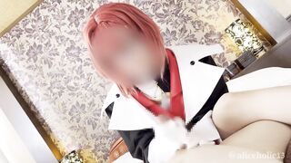 ❤️【Aliceholic】素人コスプレイヤーが、Vtuberコスで騎乗位と手袋コキで搾精する 【Cosplay】 Japanese cosplayer handjob