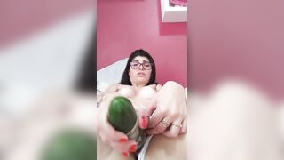 latina fucking with a cucumber