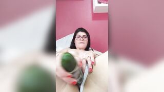 latina fucking with a cucumber