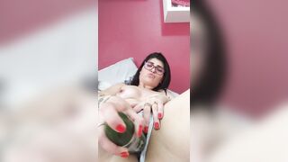 latina fucking with a cucumber