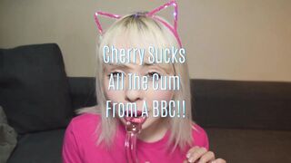 Cherry English Sucks All The Cum From a BBC