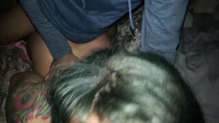 College Threesome takes huge cumshot