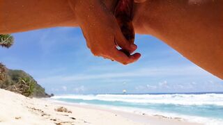 Banana PEE on Paradise Beach # Amazing PISSING during BANANA MASTURBATION