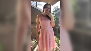 Sexy Goddess D Smoking in Pretty Pink Lace Dress - Full Length Video