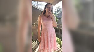 Sexy Goddess D Smoking in Pretty Pink Lace Dress - Full Length Video