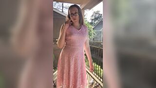 Sexy Goddess D Smoking in Pretty Pink Lace Dress - Full Length Video