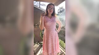 Sexy Goddess D Smoking in Pretty Pink Lace Dress - Full Length Video