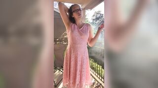 Sexy Goddess D Smoking in Pretty Pink Lace Dress - Full Length Video