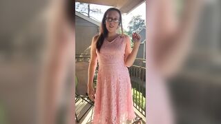 Sexy Goddess D Smoking in Pretty Pink Lace Dress - Full Length Video