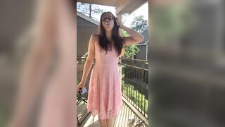 Sexy Goddess D Smoking in Pretty Pink Lace Dress - Full Length Video