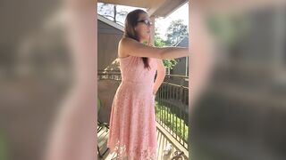 Sexy Goddess D Smoking in Pretty Pink Lace Dress - Full Length Video