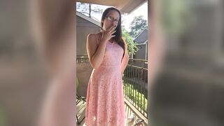 Sexy Goddess D Smoking in Pretty Pink Lace Dress - Full Length Video