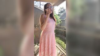 Sexy Goddess D Smoking in Pretty Pink Lace Dress - Full Length Video