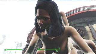 Lesbian sex right on the road to the village | fallout 4 vault girls