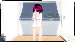 3D HENTAI in pajamas masturbates before bed