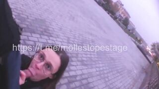 Very public outdoor blowjob on the streets! GOT CAUGHT