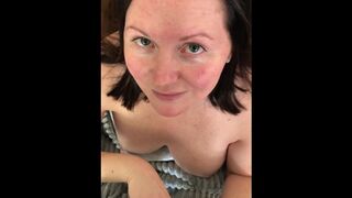 Mommy Swallowing her boss! Cumming on the Couch! While I give him a POV Blowjob