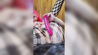 Fucking my wet pussy with my dildo