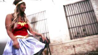 Wonder Woman and Scarlot Fever - Bondage and Rubber Paddle fun with these Superheroes