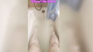 Foot fetish and hair fetish in my friend's bathtub