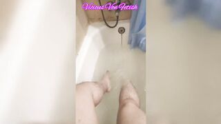 Foot fetish and hair fetish in my friend's bathtub