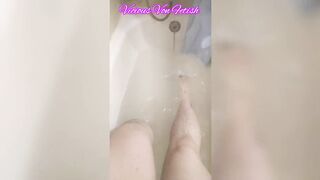 Foot fetish and hair fetish in my friend's bathtub