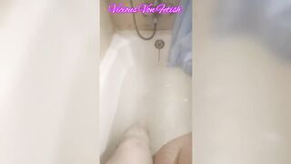 Foot fetish and hair fetish in my friend's bathtub