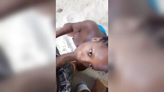 On The Beach Ebony Worried About Getting Caught Gave Sloppy Head Blowjob Deepthroat - Mastermeat1