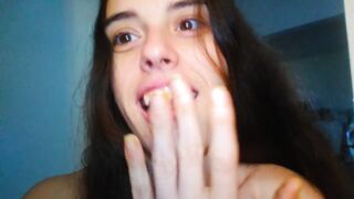 Hairy Crazy Oral Tongue Loving Slut PinkMoonLust Does a Camera Angle Check Inside Her Mouth Nose