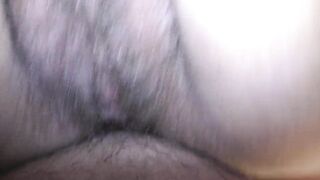 Horny wife with a hairy pussy allows her cuckold hubby gets sloppy seconds sex and creampie her too! -Milky Mari