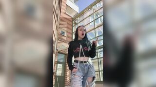 Cute Alt Girl Smoking Outside