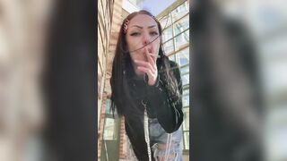 Cute Alt Girl Smoking Outside