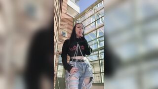 Cute Alt Girl Smoking Outside