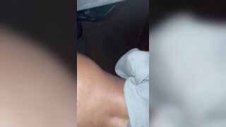 Pretty bitch bouncing on a hard dick outside her man’s car.