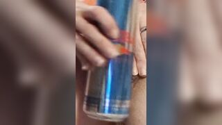 Fucking a huge RedBull can