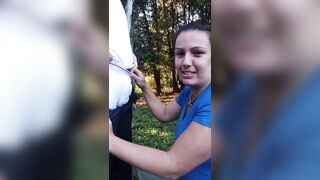 Horny Wife Sucks COCK in a PUBLIC PARK