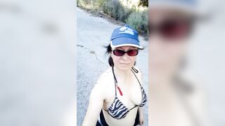 Danger!! Milf exploring and pissing inside Government Private Property naked!! part 4