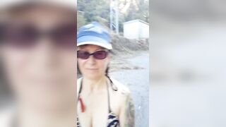 Danger!! Milf exploring and pissing inside Government Private Property naked!! part 4