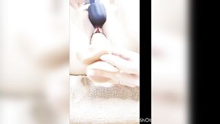 Nighttime routine Dildo & electric massager masturbation with wide open pussy Dildo/Masturbation/Too