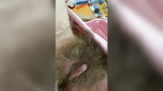 Smoking hairy pussy