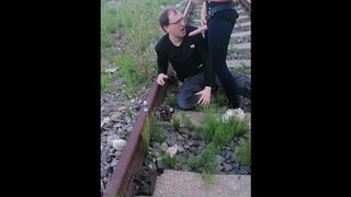 Public assfuck by the train station - full vid in my Onlyfans (link in bio)