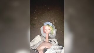 Alternative Slut sucks Big Dick in a Public Park