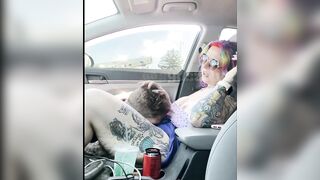 tattooed milf fucked in public parking lot RISKY