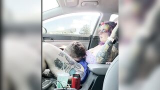 tattooed milf fucked in public parking lot RISKY