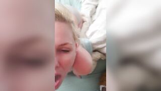 Married blonde coworker Nicole eats my cum