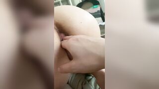 Hairy teen spreding asshole and pussy fingering closeup