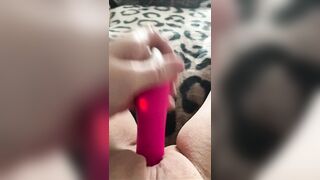 Busty MILF masturbating on couch pigtails pink pussy tight holes fingering horny natural big boobs