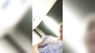 A stranger watches me in the elevator while I masturbate and ram a sex toy